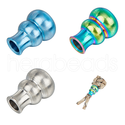  3Pcs 3 Colors Outdoor EDC Tool Titanium Alloy Parachute Rope European Beads FIND-NB0004-97B-1