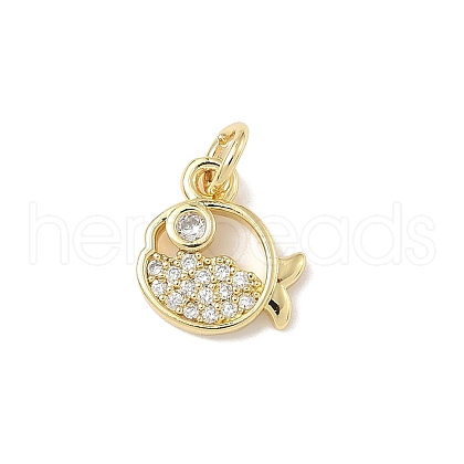 Brass Micro Pave Cubic Zirconia Charms ZIRC-I356-13G-01-1