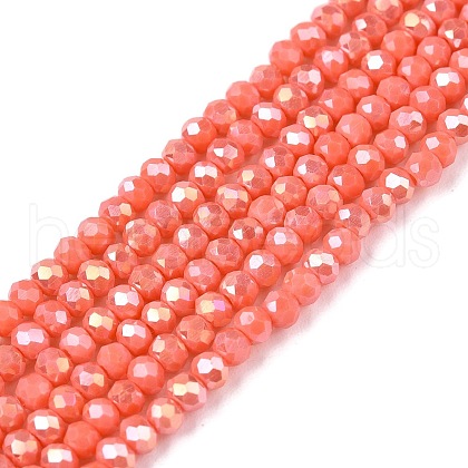 Electroplate Glass Beads Strands EGLA-A044-P1mm-B21-1
