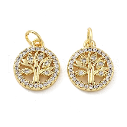 Brass Micro Pave Cubic Zirconia Pendants KK-C092-11G-1