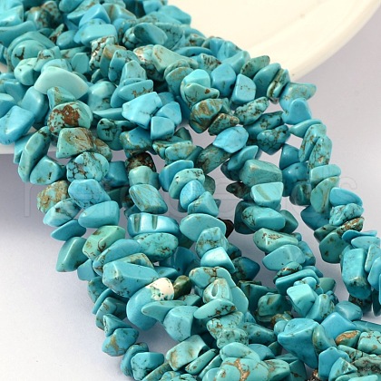 Dyed Natural White Jade Chip Beads G-R192-06-1