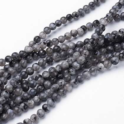 Natural Larvikite Beads Strands GSR3mmC128-1