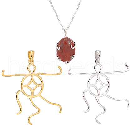   2 Colors 925 Sterling Silver Pendant Irregular Cabochon Settings STER-PH0002-02A-1