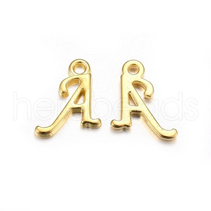 Golden Plated Alloy Letter Pendants X-PALLOY-J718-01G-A-1