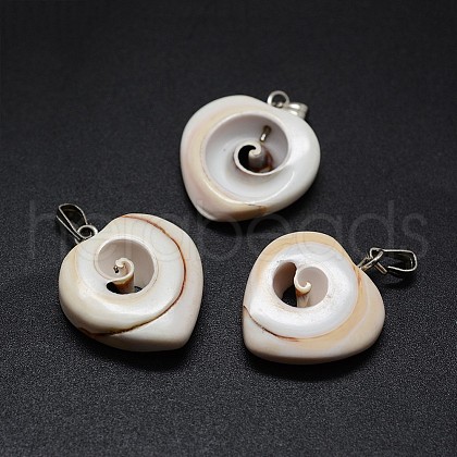 Natural Shiva Eye Shell Pendants X-SSHEL-E564-19P-1