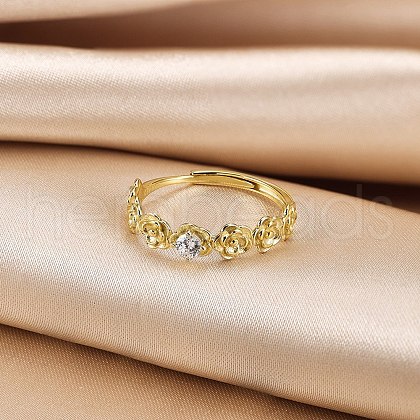 925 Sterling Silver Finger Rings for Women RJEW-C133-03G-1