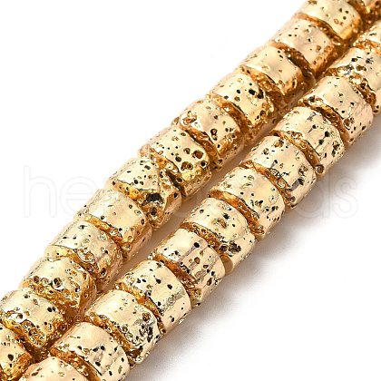 Electroplated Natural Lava Rock Beads Strands G-G984-12KCG-1