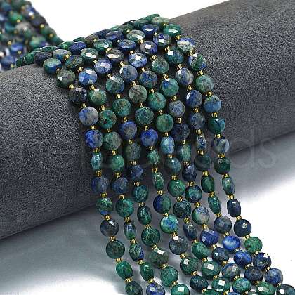 Natural Chrysocolla and Lapis Lazuli Beads Strands G-K389-B81-01-1