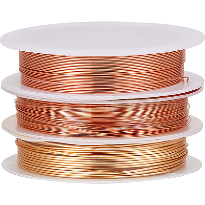 Beebeecraft 3Rolls 3 Styles Copper Jewelry Wire CWIR-BBC0001-05-1