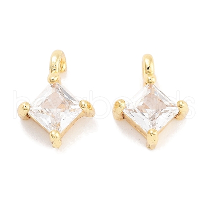 Brass with Cubic Zirconia Pendant KK-P271-41G-B-1