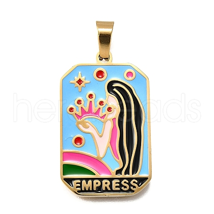 Tarot 304 Stainless Steel Enamel Pendants STAS-M119-09S-G-1