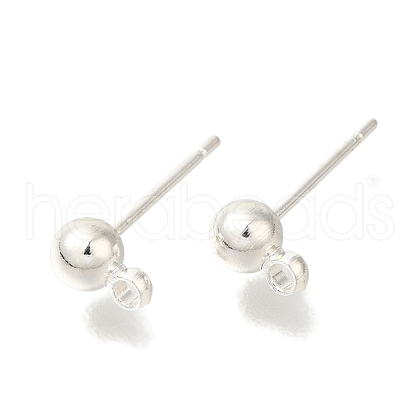 Rack Plating Brass Stud Earring Finding KK-C081-07S-1