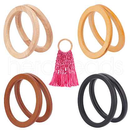   8Pcs 4 Style Wooden Purse Handles DIY-PH0013-67-1