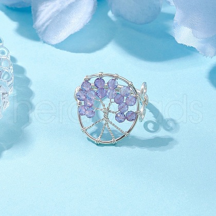 Natural Amethyst Beads with Solid Round Brass Beads and Eco-Friendly Copper Wire Rings RJEW-TA00183-01-1