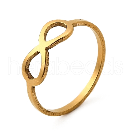 Ion Plating(IP) 201 Stainless Steel Infinity Finger Ring for Women RJEW-G266-24G-1
