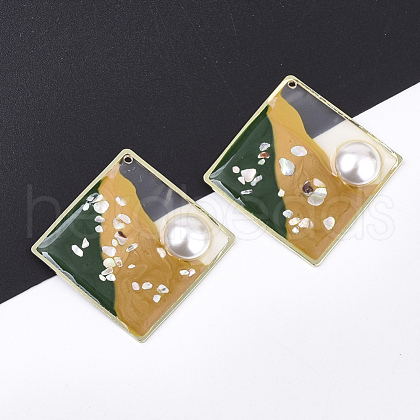 Epoxy Resin Pendants X-RESI-S365-47A-1