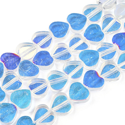 Transparent Electroplate Glass Beads Strands EGLA-N006-080-A02-1