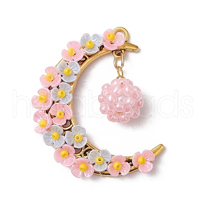 Glass Seed Beaded Pendants PALLOY-MZ00602-01-1