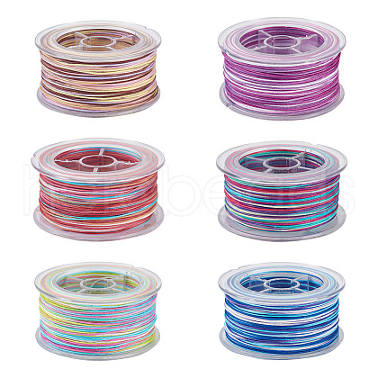 Elecrelive 6 Rolls 6 Colors Segment Dyed Polyester Thread OCOR-EL0001-01B-1