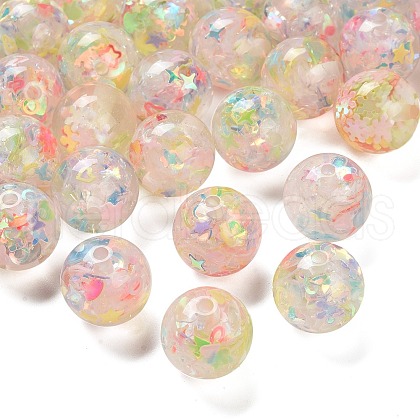 Transparent Resin with Paillette Beads RESI-G110-01D-1