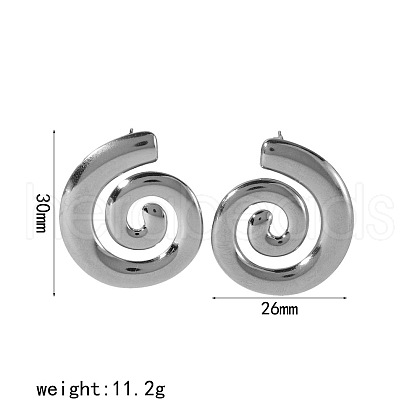 Vortex Spiral Stainless Steel Stud Earrings FS-WGA50D5-03-1