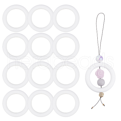 DICOSMETIC 12Pcs Ring Silicone Beads SIL-DC0001-78-1