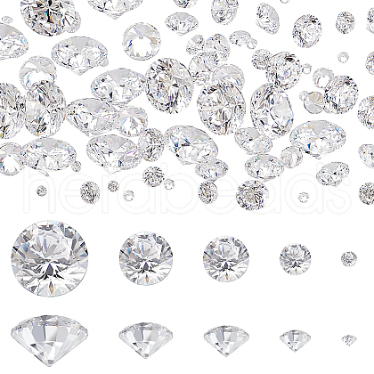 Beebeecraft 100Pcs 5 Styles Diamond Shape Grade AAA Cubic Zirconia Cabochons ZIRC-BBC0002-98-1