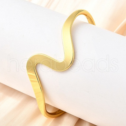 Brass Cuff Bangles for Women BJEW-F498-06G-1
