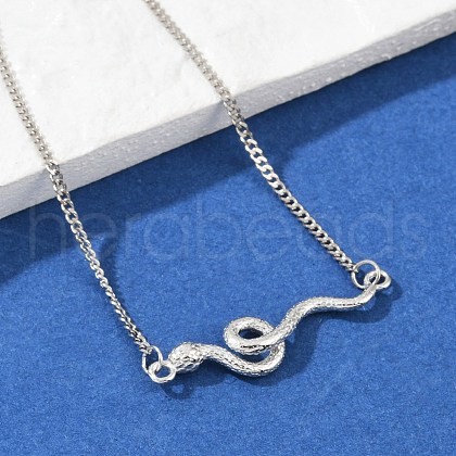 925 Sterling Silver Link Bracelets BJEW-D320-01P-1
