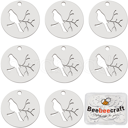 Beebeecraft 25Pcs 304 Stainless Steel Pendants STAS-BBC0006-11-1