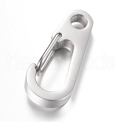 304 Stainless Steel Keychain Clasp Findings STAS-R065-76-1