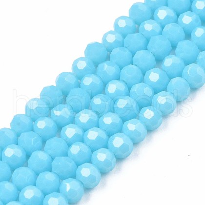 Opaque Solid Imitation Jade Glass Bead Strands GLAA-TD002-3mm-02J-1