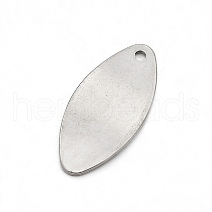 Tarnish Resistant Oval 304 Stainless Steel Stamping Blank Tag Pendants STAS-N073-39-1