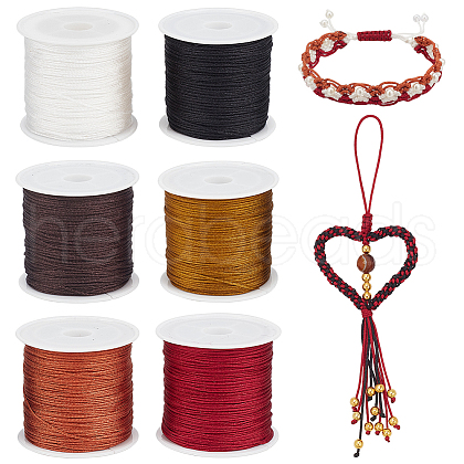   6 Rolls 6 Colors Nylon Chinese Knot Cord NWIR-PH0002-27B-1