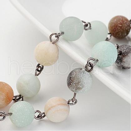 Handmade Natural Amazonite Beaded Chains AJEW-JB00234-03-1