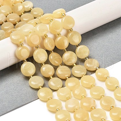 Natural Yellow Jade Beads Strands G-H005-B05-01-1