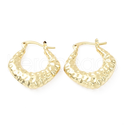 Rack Plating Brass Rhombus Hoop Earrings EJEW-B027-06G-1