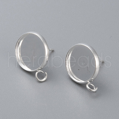 304 Stainless Steel Stud Earring Settings X-STAS-H380-B-13S-1