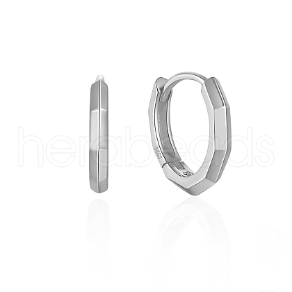 Anti-Tarnish Rhodium Plated 925 Sterling Silver Huggie Hoop Earrings for Women PZ7617-2-1