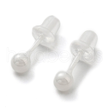 Hypoallergenic Bioceramics Zirconia Ceramic Round Ball Stud Earrings EJEW-Q768-18G-1