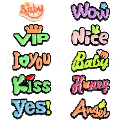 10Pcs 10 Styles Opaque Resin Decoden Cabochons FIND-YW0005-82-1