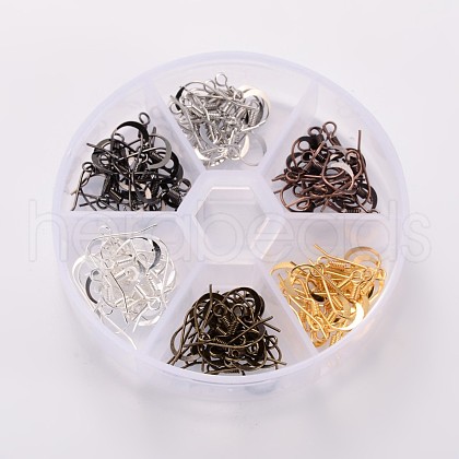 1 Box 6 Color Brass Earring Hooks KK-X0090-01-NF-1