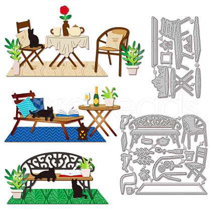 2Pcs Carbon Steel Cutting Dies Stencils DIY-WH0309-2110-1