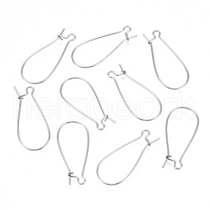 304 Stainless Steel Hoop Earring Findings STAS-S117-008E-01-1