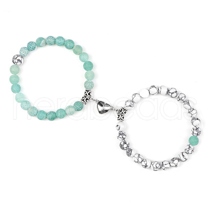 8mm Round Gemstone Beaded Bracelets GW1504-9-1