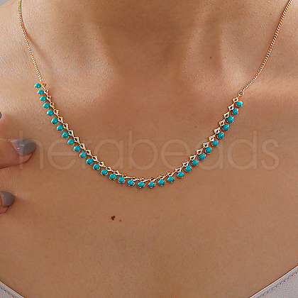 Chic Brass Enamel Link Chain Necklaces for Women BL9901-1