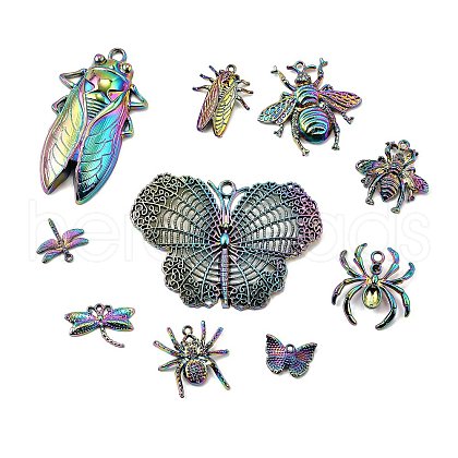 Craftdady 20Pcs 10 Styles Rainbow Color Alloy Pendants FIND-CD0001-04-1