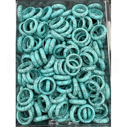 Synthetic Turquoise Finger Rings WG8089A-15-1