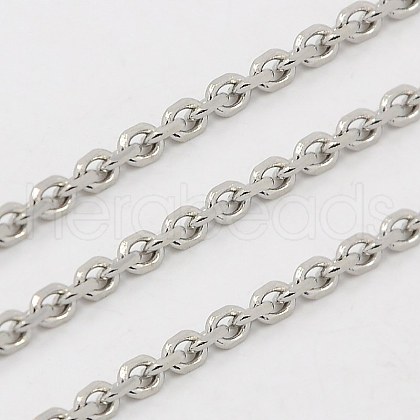 Tarnish Resistant 304 Stainless Steel Cable Chains CHS-K002-04-1mm-1