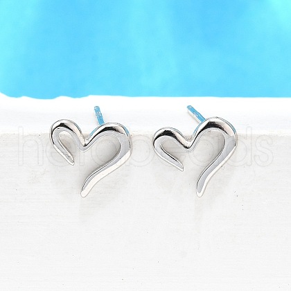 S925 Sterling Silver Stud Earrings EJEW-P305-02D-P-1